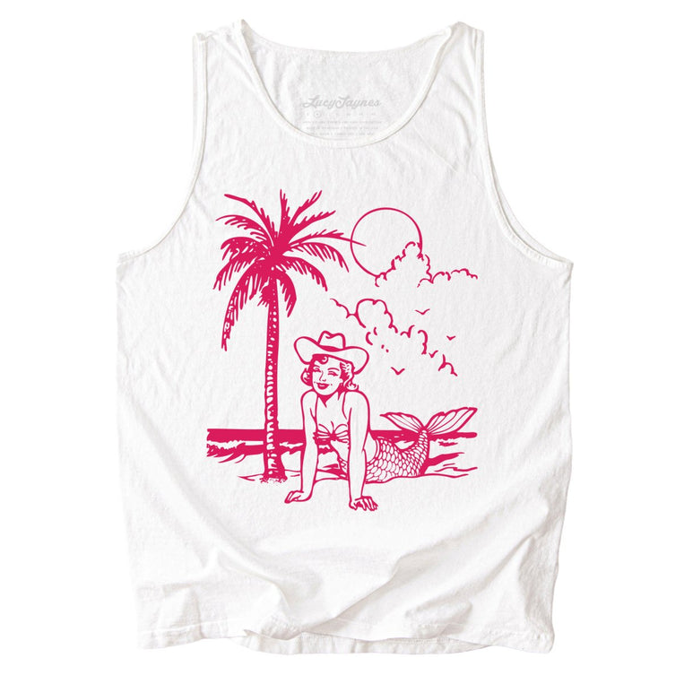 Coastal Cowgirl Comfort Colors Graphic Tank Top - White