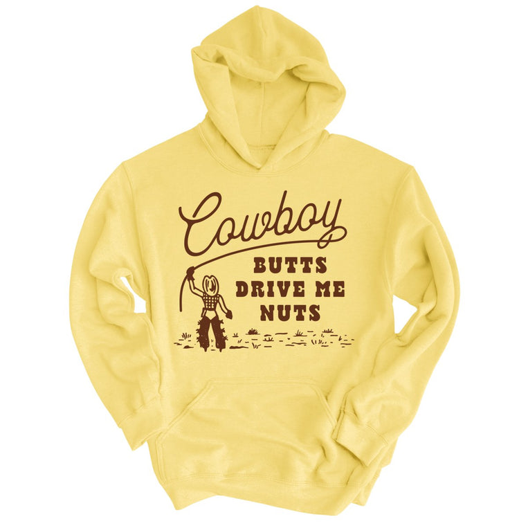 Cowboy Butts Drive Me Nuts - Light Yellow - Full Front