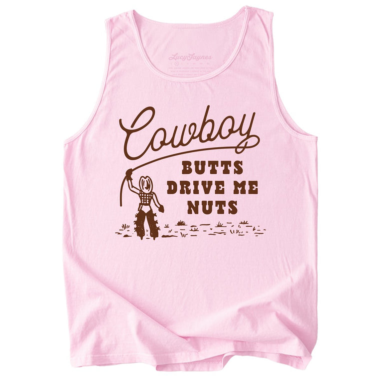 Cowboy Butts Drive Me Nuts Comfort Colors Graphic Tank Top - Blossom