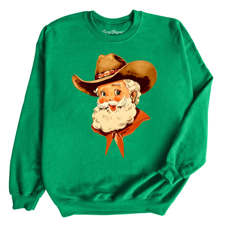 Cowboy Santa - Irish Green - Unisex Sweatshirt