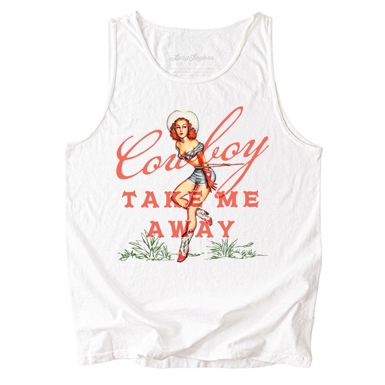 Cowboy Take Me Away Comfort Colors Graphic Tank Top