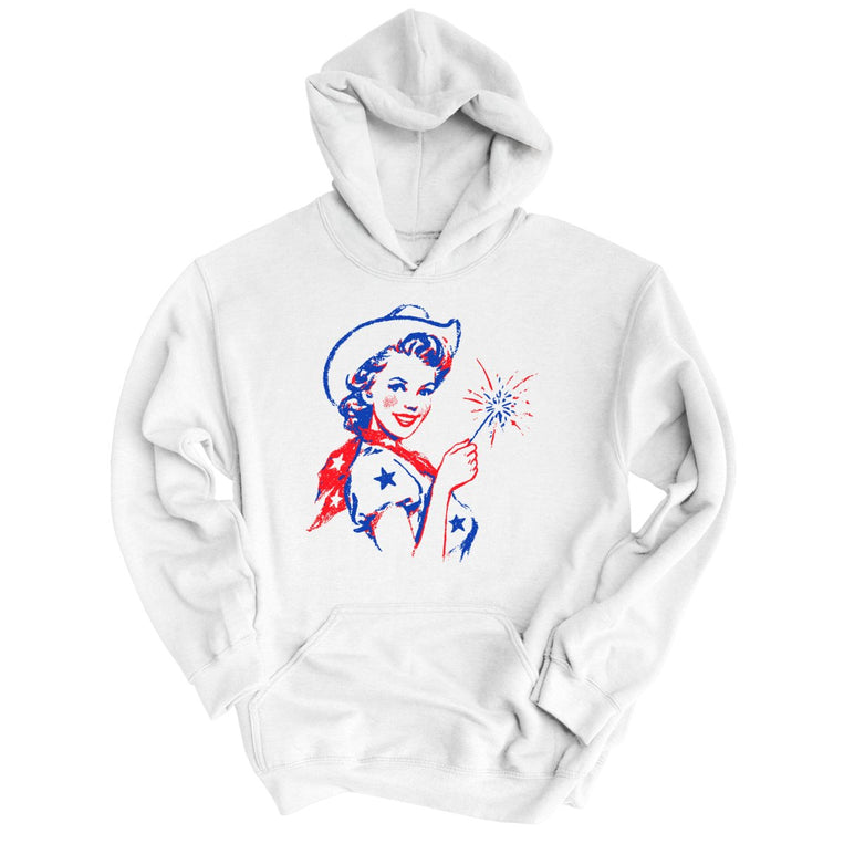 Cowgirl Sparkler - White - Unisex Hoodie