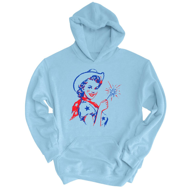 Cowgirl Sparkler - Light Blue - Unisex Hoodie