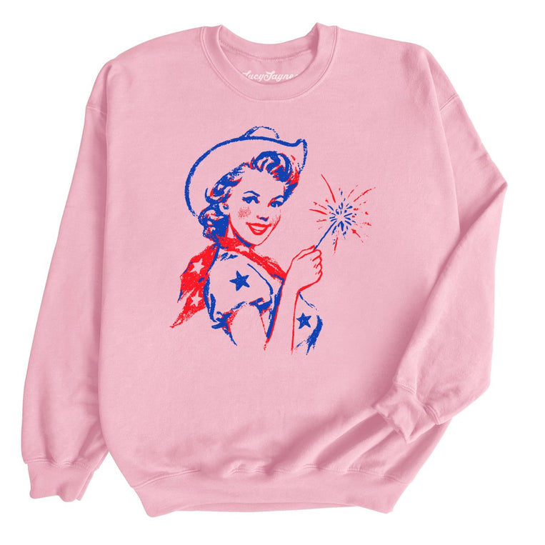 Cowgirl Sparkler - Light Pink - Unisex Sweatshirt