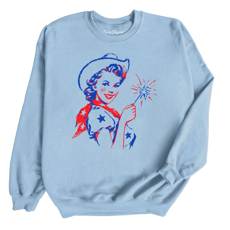Cowgirl Sparkler - Light Blue - Unisex Sweatshirt