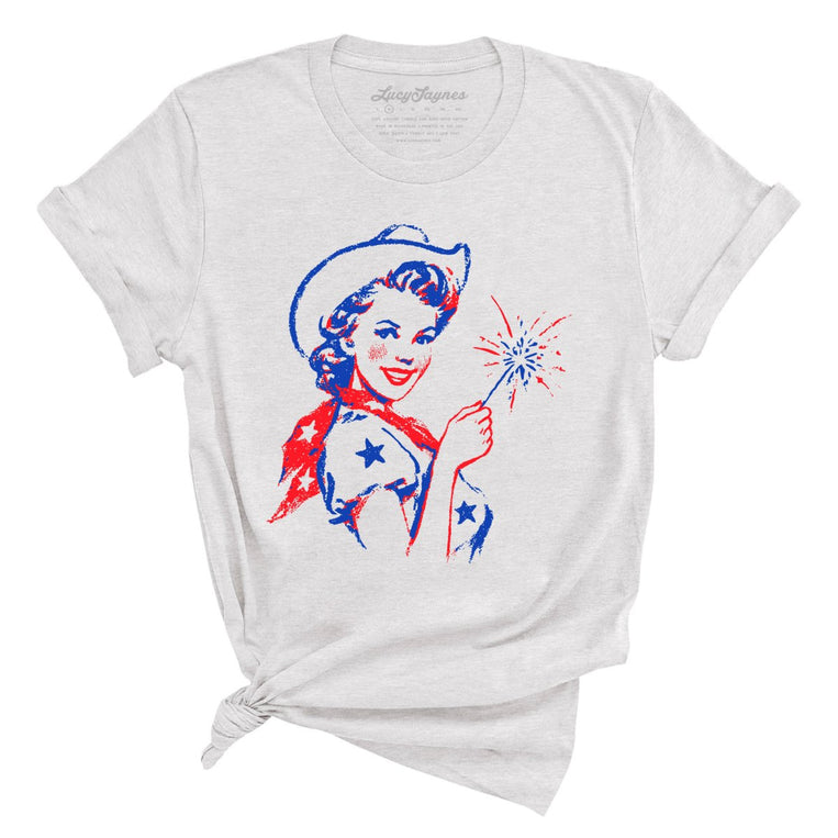 Cowgirl Sparkler - Ash - Unisex T-Shirt