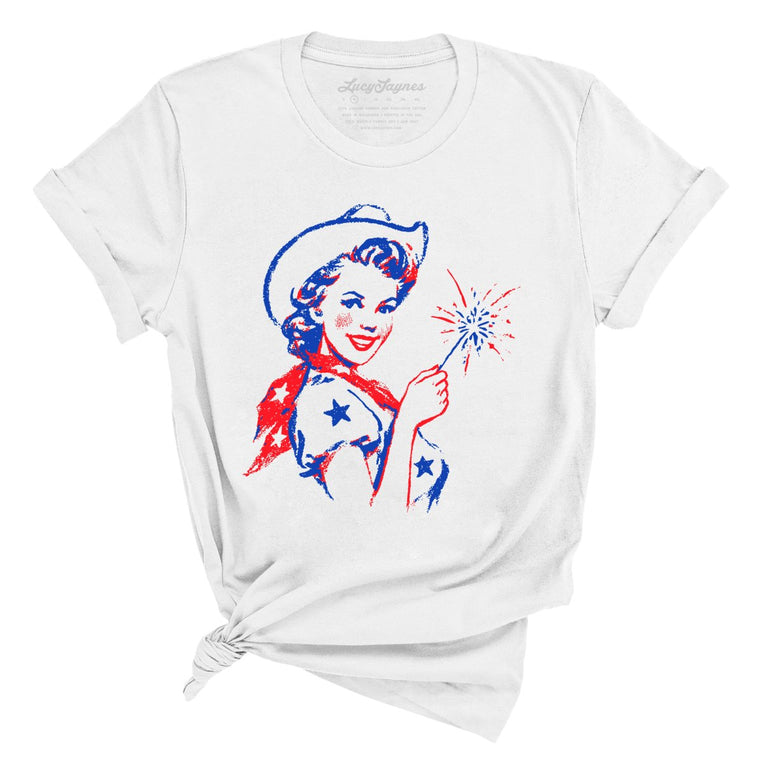 Cowgirl Sparkler - White - Unisex T-Shirt