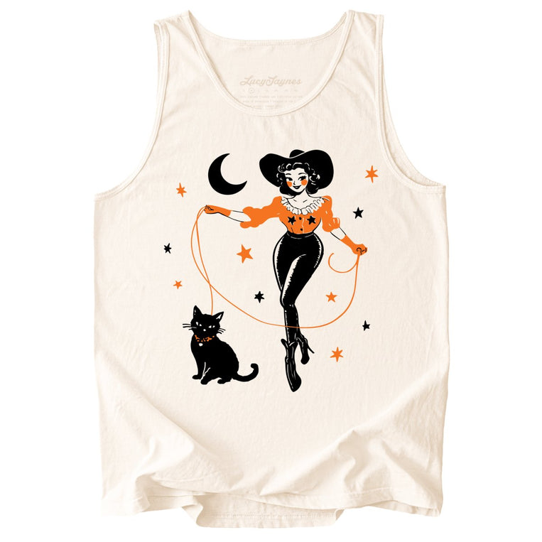 Cowgirl Witch Comfort Colors Graphic Tank Top - Ivory