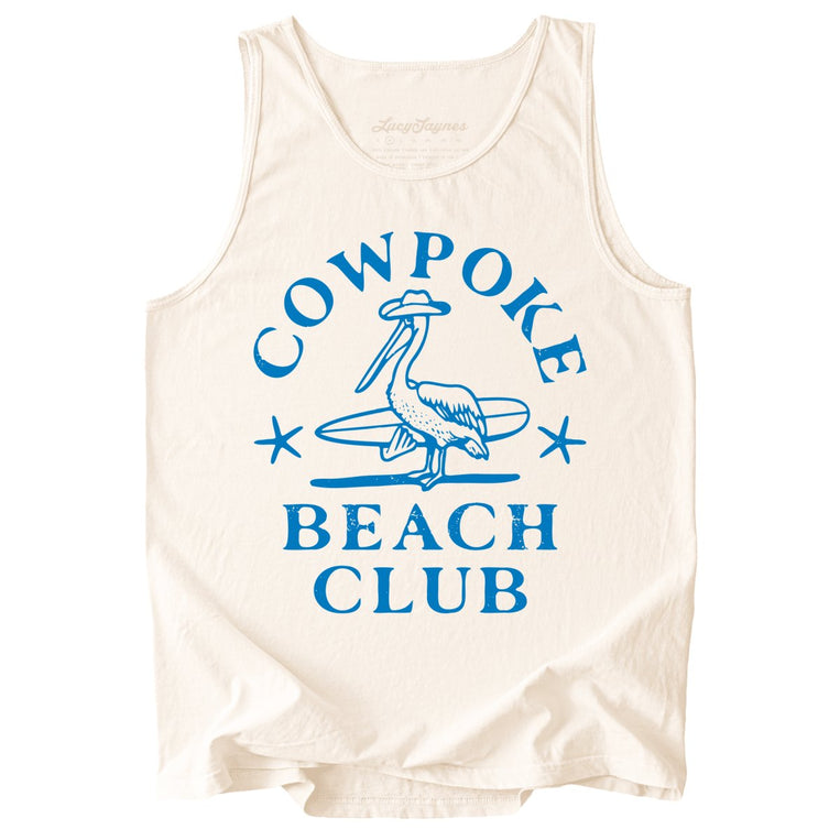 Cowpoke Beach Club Comfort Colors Graphic Tank Top - Ivory