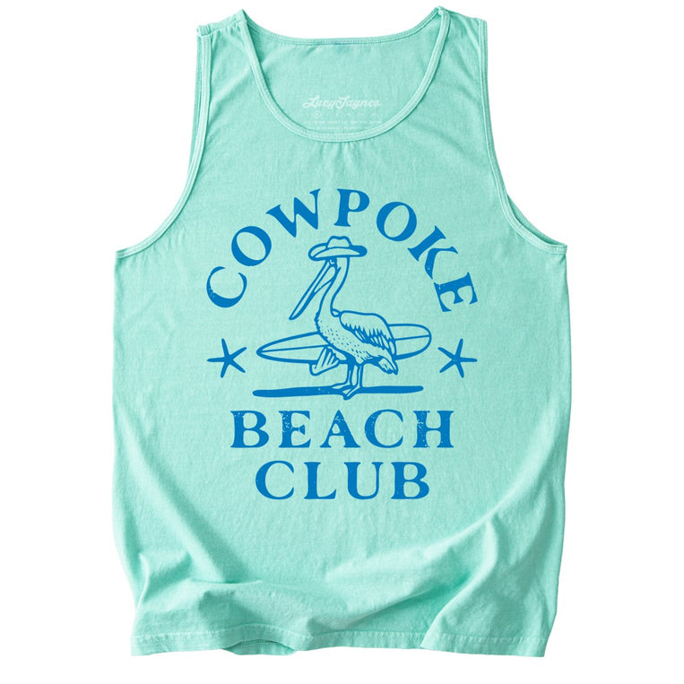 Cowpoke Beach Club Comfort Colors Graphic Tank Top - Island Reef
