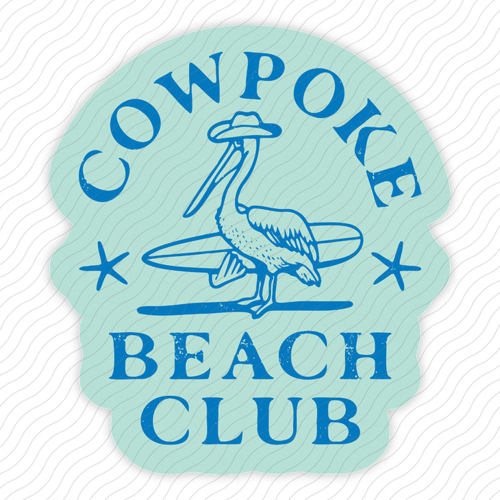 Cowpoke Beach Club Sticker