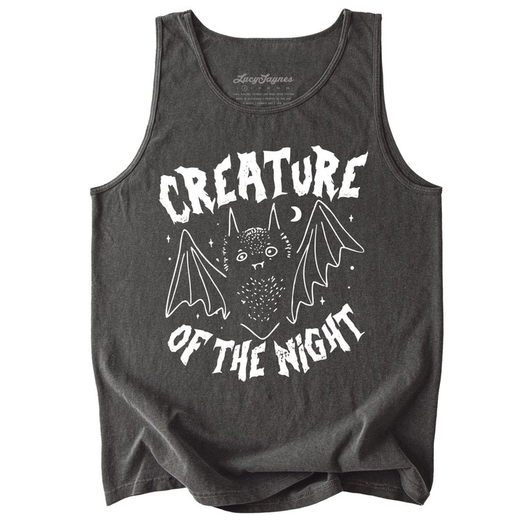 Creature of The Night Comfort Colors Graphic Tank Top - Pepper
