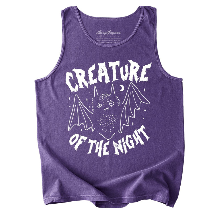 Creature of The Night Comfort Colors Graphic Tank Top - Grape