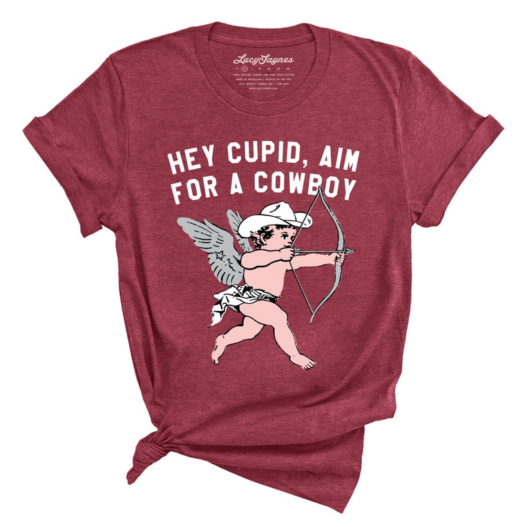 Cupid Aim For A Cowboy - Heather Raspberry - Full Front