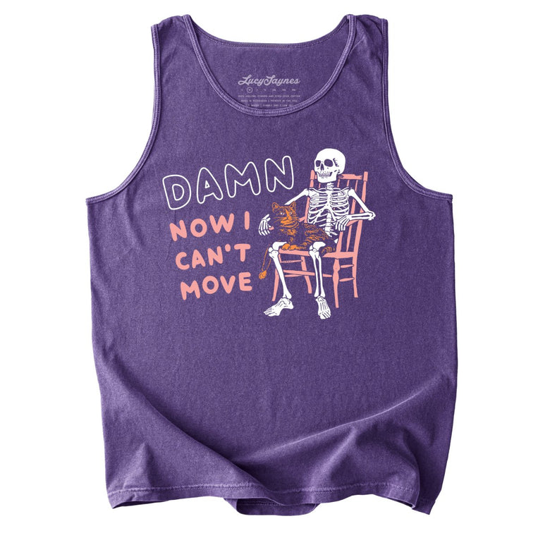 Damn Now I Can't Move Comfort Colors Graphic Tank Top - Grape