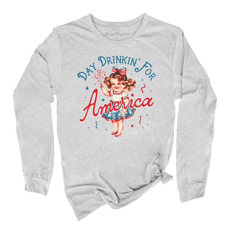 Day Drinkin' For America - Athletic Heather - Full Front