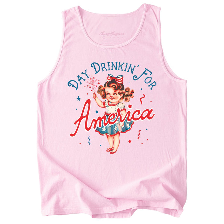Day Drinkin' For America Comfort Colors Graphic Tank Top - Blossom