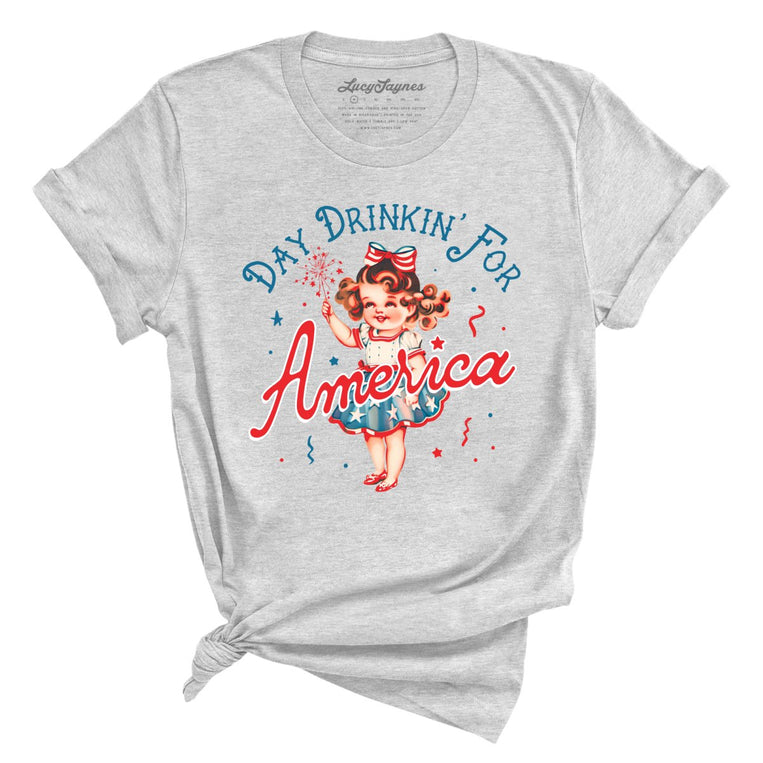 Day Drinkin' For America - Athletic Heather - Full Front