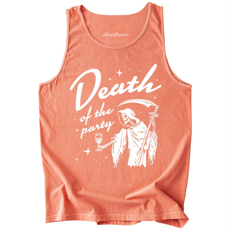 Death Of The Party Comfort Colors Graphic Tank Top - Terracotta