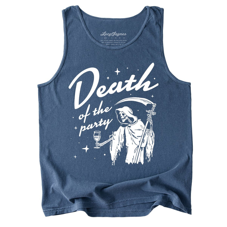 Death Of The Party Comfort Colors Graphic Tank Top - Denim