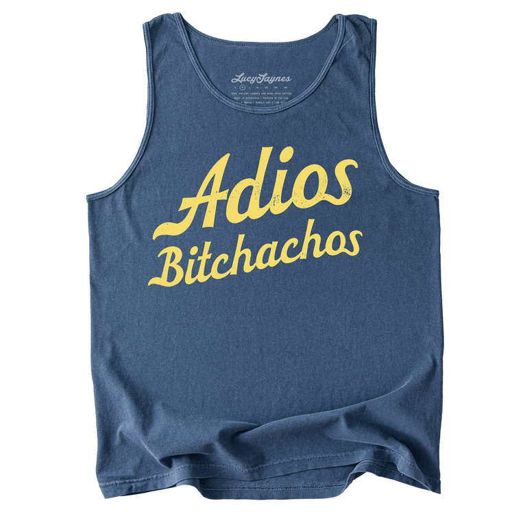 Adios Bitchachos Comfort Colors Graphic Tank Top - Denim