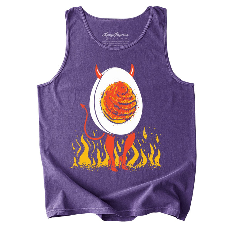 Deviled Egg Comfort Colors Graphic Tank Top - Grape
