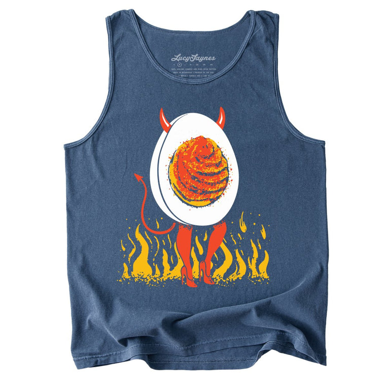 Deviled Egg Comfort Colors Graphic Tank Top - Denim