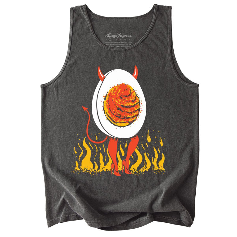 Deviled Egg Comfort Colors Graphic Tank Top - Pepper