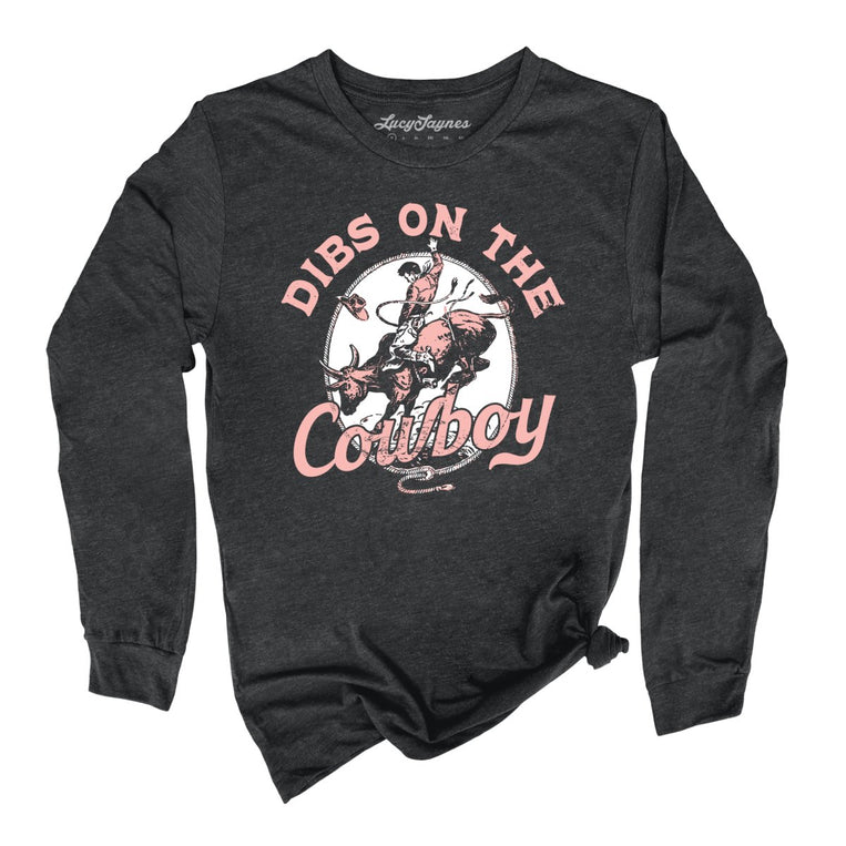 Dibs On The Cowboy - Dark Grey Heather - Full Front