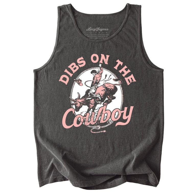 Dibs On The Cowboy Comfort Colors Graphic Tank Top - Pepper