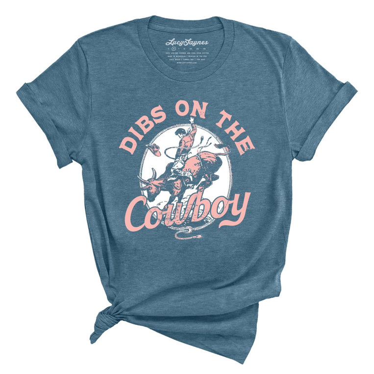 Dibs On The Cowboy - Heather Deep Teal - Full Front