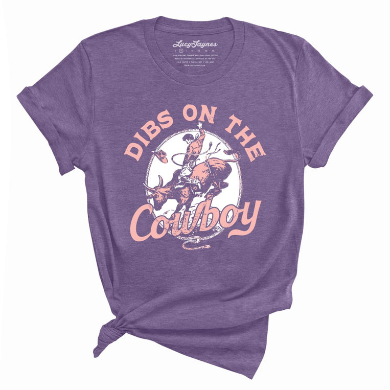 Dibs On The Cowboy - Heather Team Purple - Full Front