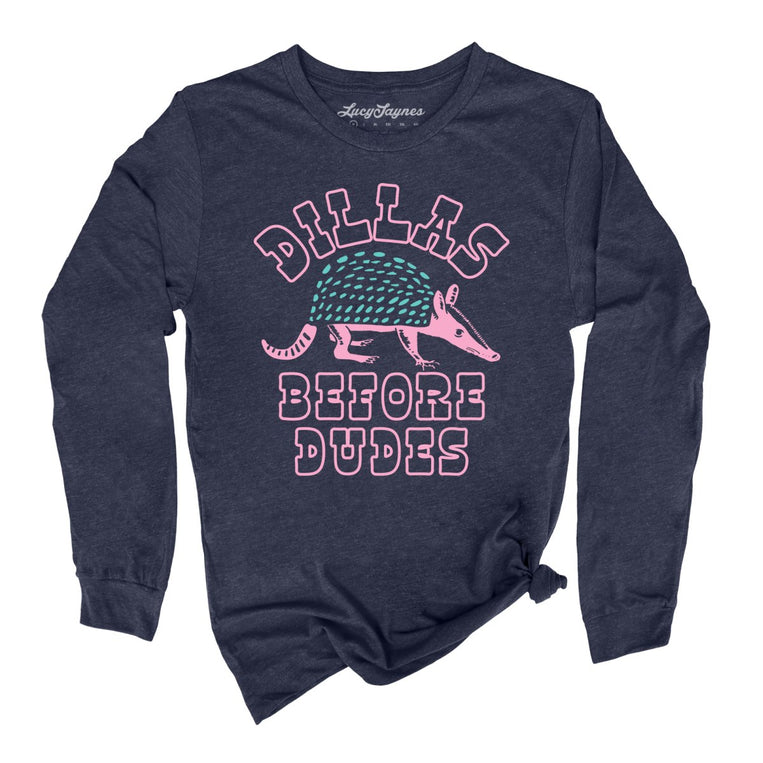 Dillas Before Dudes - Heather Navy - Front