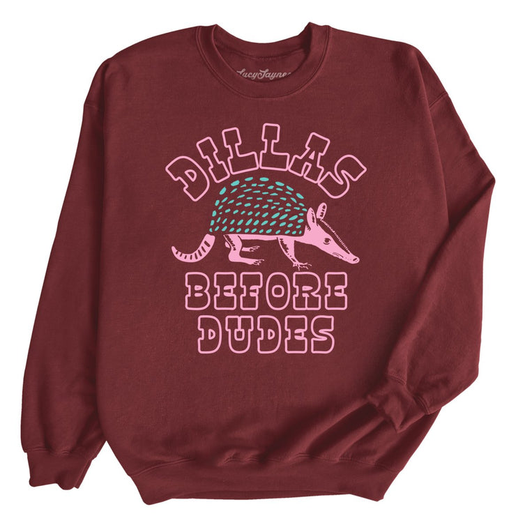 Dillas Before Dudes - Maroon - Front