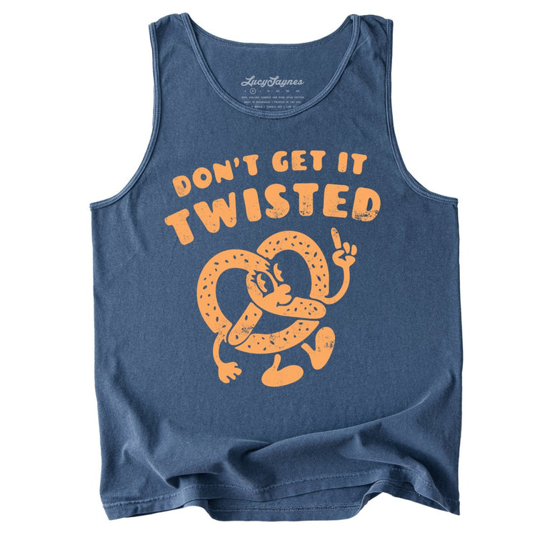 Don't Get It Twisted Comfort Colors Graphic Tank Top - Denim