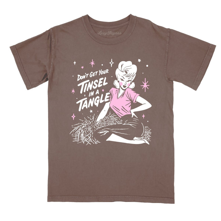Don't Get Your Tinsel In A Tangle - Espresso - Comfort Colors Tee