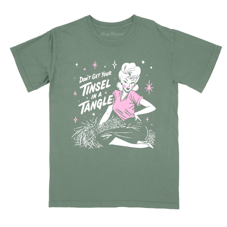 Don't Get Your Tinsel In A Tangle - Moss - Comfort Colors Tee