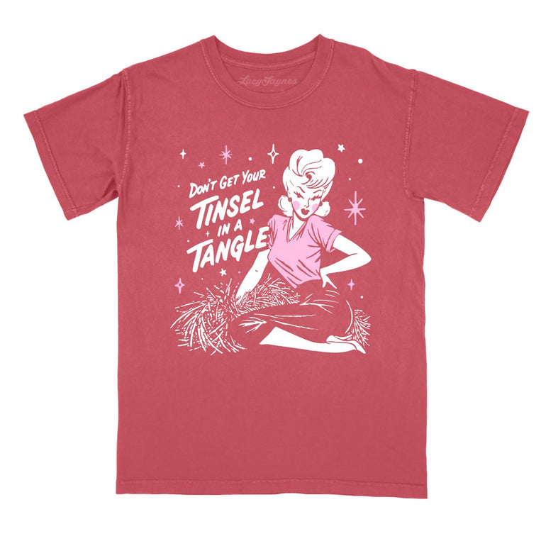 Don't Get Your Tinsel In A Tangle - Crimson - Comfort Colors Tee