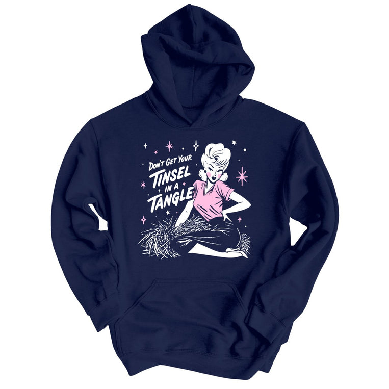 Don't Get Your Tinsel In A Tangle - Navy - Unisex Hoodie