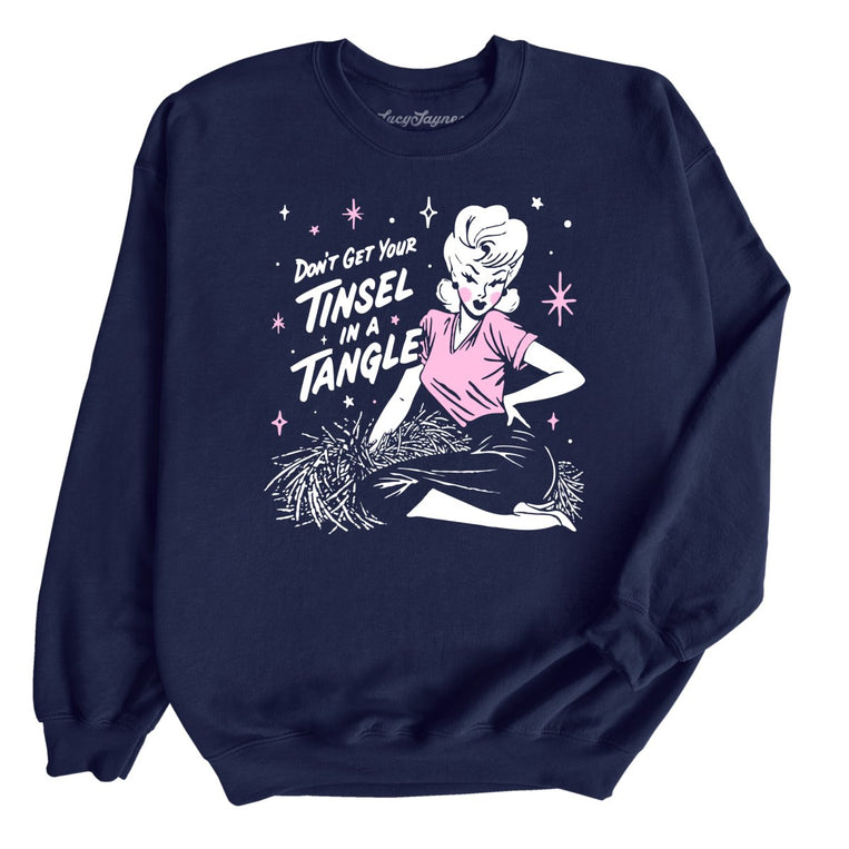 Don't Get Your Tinsel In A Tangle - Navy - Unisex Sweatshirt