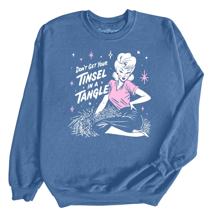 Don't Get Your Tinsel In A Tangle - Indigo Blue - Unisex Sweatshirt