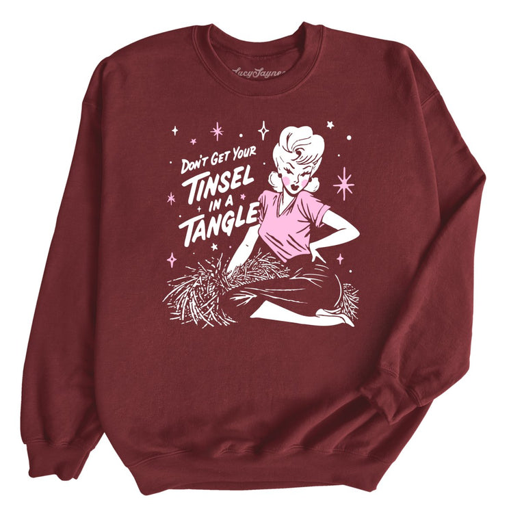Don't Get Your Tinsel In A Tangle - Maroon - Unisex Sweatshirt