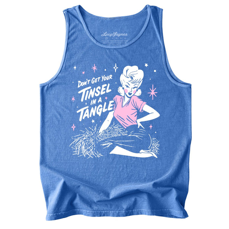 Don't Get Your Tinsel In A Tangle Tank Top - Flo Blue - Tank Top