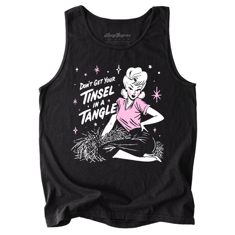 Don't Get Your Tinsel In A Tangle - Black - Tank Top