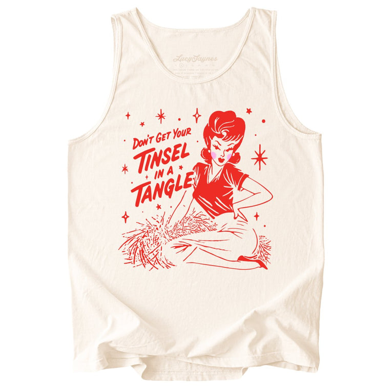 Don't Get Your Tinsel In A Tangle Tank Top - Ivory - Tank Top