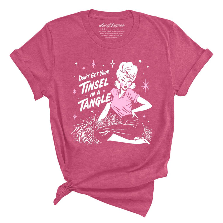 Don't Get Your Tinsel In A Tangle - Heather Raspberry - Unisex T-Shirt