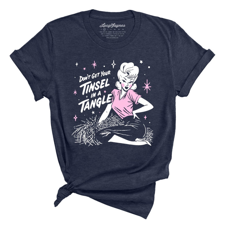 Don't Get Your Tinsel In A Tangle - Heather Midnight Navy - Unisex T-Shirt