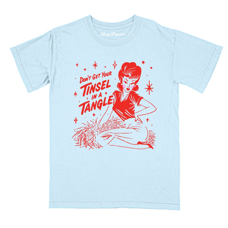 Don't Get Your Tinsel In A Tangle - Chambray - Comfort Colors Tee
