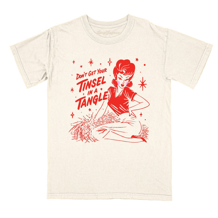 Don't Get Your Tinsel In A Tangle - Ivory - Comfort Colors Tee