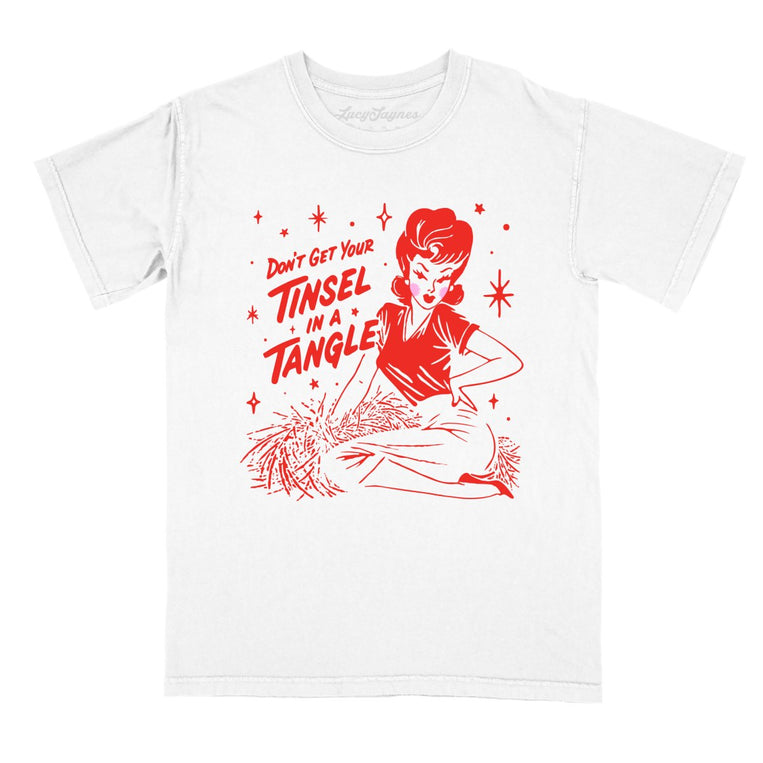 Don't Get Your Tinsel In A Tangle - White - Comfort Colors Tee